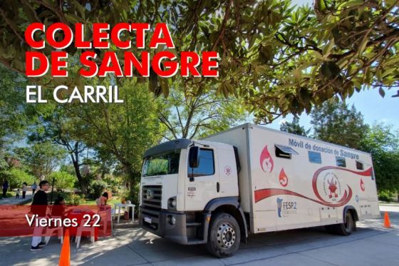 El viernes se hará una colecta de sangre en El Carril