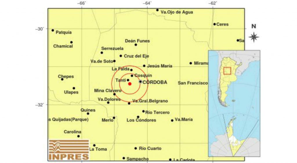 Un sismo de 4,5 grados sacudió a Córdoba