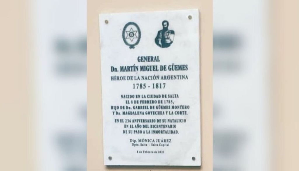 Insólita respuesta de una diputada tras el error en una placa en honor a Güemes