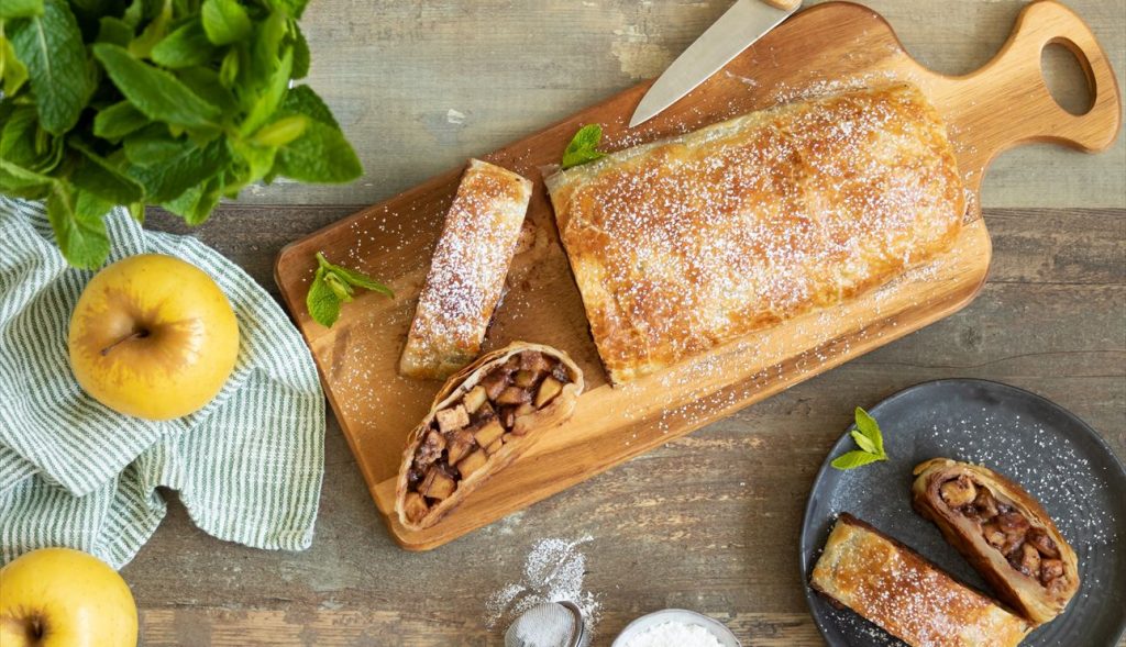 Strudel de manzana y chocolate