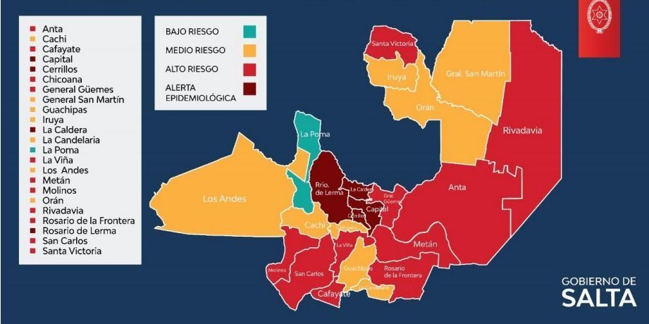 Cuatro departamentos están en alerta epidemiológica y 10 en alto riesgo sanitario en Salta