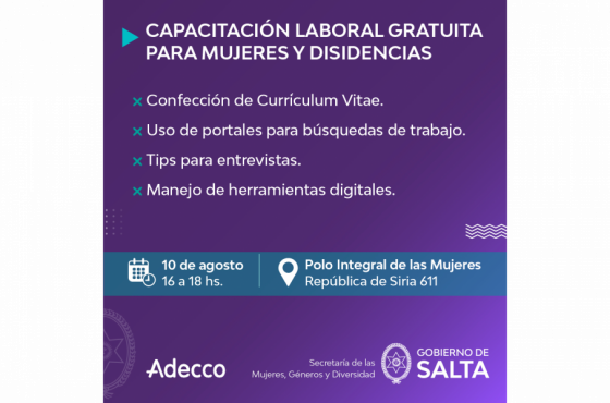 Se brindará asesoría gratuita para armar Currículum Vitae y perfil laboral