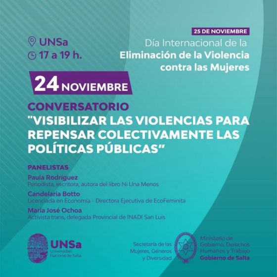La Secretaría de las Mujeres y la UNSa realizarán un conversatorio sobre violencias de género y políticas públicas