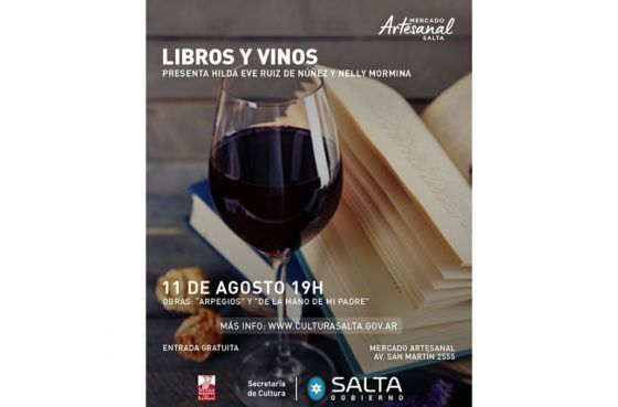 Se realizará hoy una nueva edición de Libros y Vinos en el Mercado Artesanal