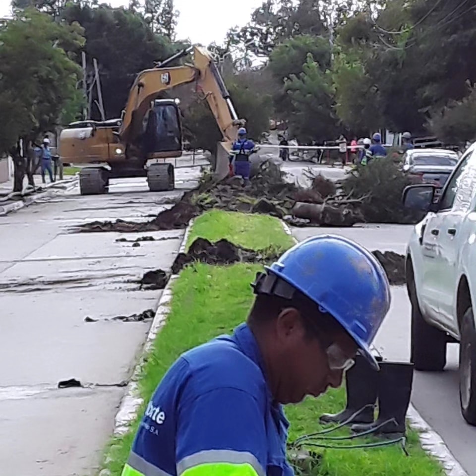 Aguas del Norte trabaja en el reemplazo de cañerías en Rosario de la Frontera