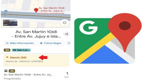 SAETA muestra los cambios de paradas y desvíos en Google Maps