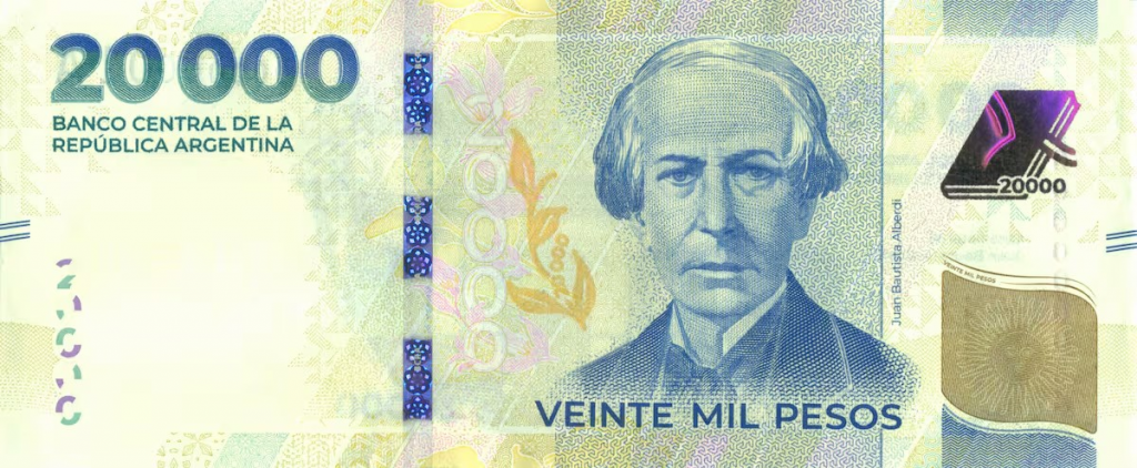 Ya circula el nuevo billete de $ 20.000