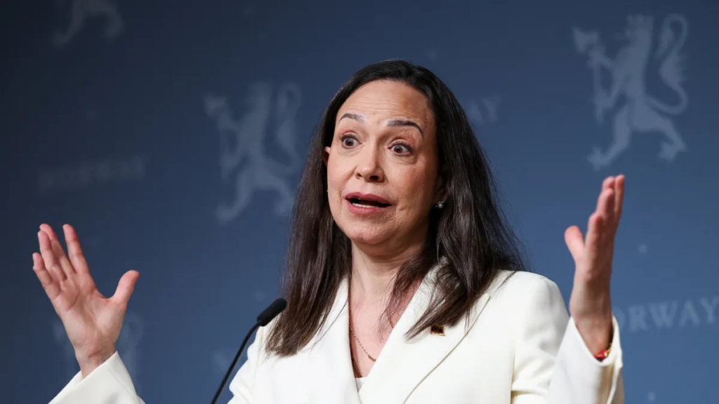 María Corina Machado dio su primera conferencia como Nobel de la Paz tras meses en la clandestinidad